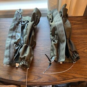 Olive Green Zippered and Velcro ankle gators